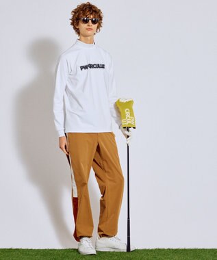 PW CIRCULUS 【吸水速乾 /  UV遮蔽率99.9% UVカット / ストレッチ】【MEN】アニマルグラフィックロングスリーブモックT  ゴルフ ホワイト系1