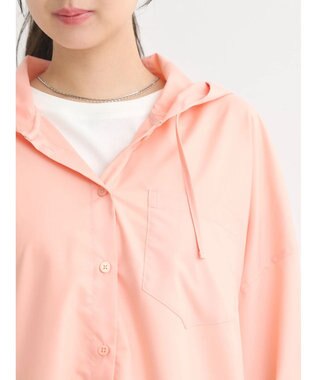 earth music&ecology フーディーシャツ Pink