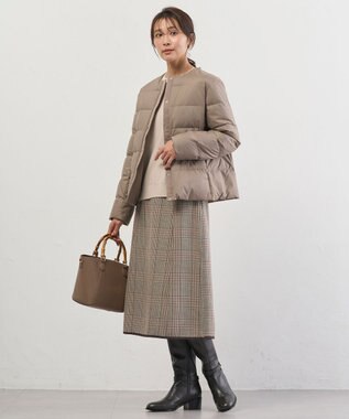 J.PRESS LADIES S 【リバーシブル】リバーチェック スカート ベージュ系