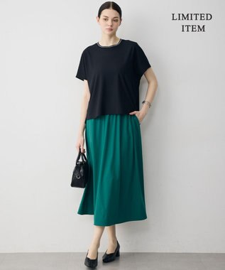 ICB 【先行予約・WEB限定】マットスキューバ フレアスカート エメラルド