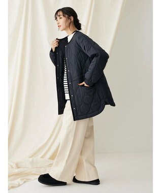 CRAFT STANDARD BOUTIQUE キルティングミドル丈コート Dark Navy