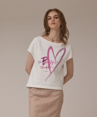 GRACE CONTINENTAL ハートプリント裏毛トップ