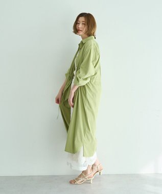 YECCA VECCA UVカット2way袖バルーンワンピース Lime Green