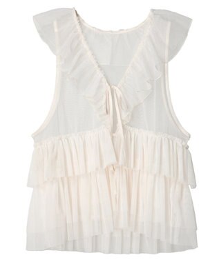 earth music&ecology チュールベスト Ivory