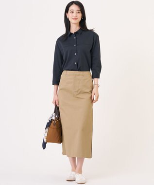 J.PRESS LADIES 20チノストレッチ スカート ベージュ系