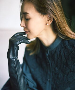 自由区 【SHIHOさん着用】レースブロッキング ブラウス ブラック