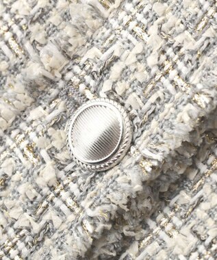 YECCA VECCA ノーカラーツイードジャケット Gray