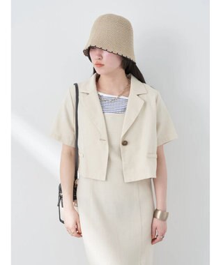 earth music&ecology リサイクルポリエステルブレンドショートシャツ Light Beige