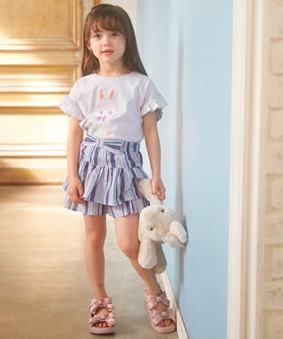 ANY KIDS 柄キュロット ネイビーストライプ