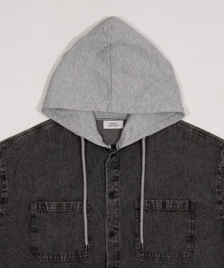 WEGO デニムフードシャツ（LS） デニムブラックソノタ