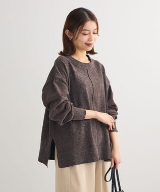 Green Parks ベロアモールリラックスサイズニットプルオーバー Charcoal Gray