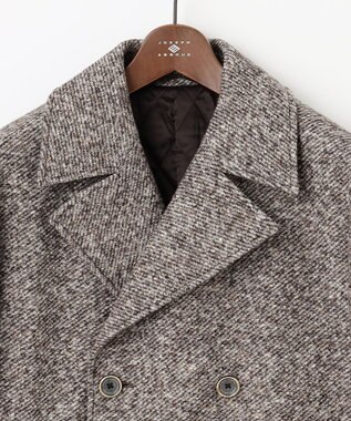 JOSEPH ABBOUD 【イタリア素材/軽量/中綿キルト裏地】ワイドカルゼ ウールジャージー コート ベージュ系