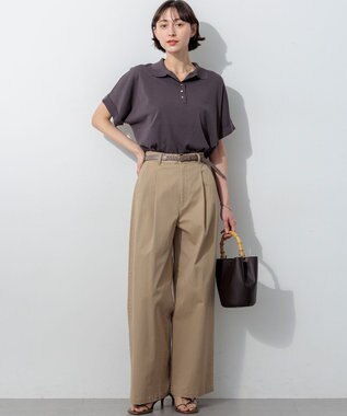 23区 【見上愛さんコラボカラー】リラクシー ポロニット ダークブラウン系