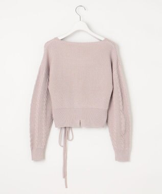 Feroux 【セットアイテム】ケーブルニット×オーガンジースカート ラベンダー系