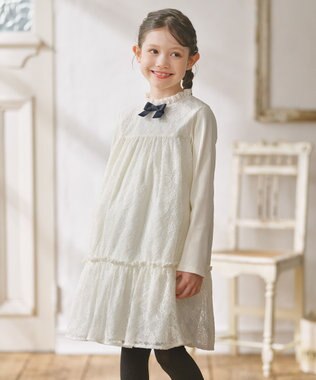 組曲 KIDS 【150-160㎝】スノウレースワンピース オフホワイト