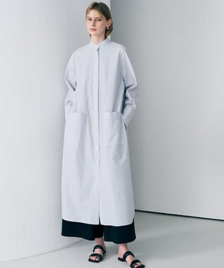 uncrave コットンクロスストライプ シャツワンピース ネイビーストライプ