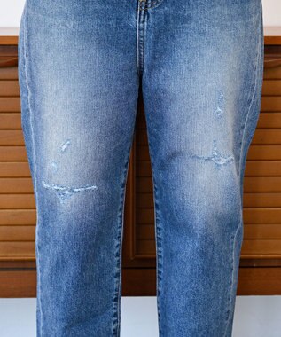 woadblue 【先行販売】SALUU サルー ストレートアンクル デニムパンツ ダメージ DAMAGE