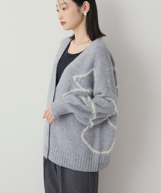 AMERICAN HOLIC ニュアンスライン柄Ｖネックカーディガン Gray Mixture