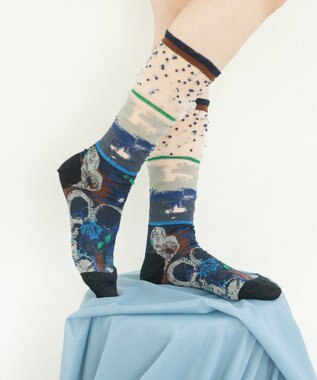 COQ LANDSCAPE シアーハイソックス ネイビー