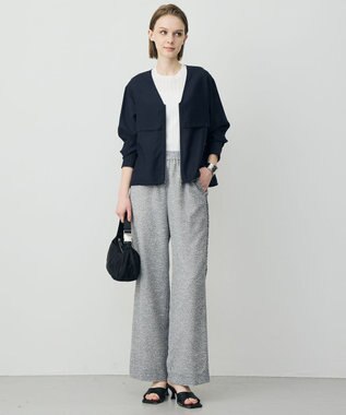 ICB 【WEB限定カラーあり】 リヨセルナイロンワッシャー Vネックブルゾン ネイビー