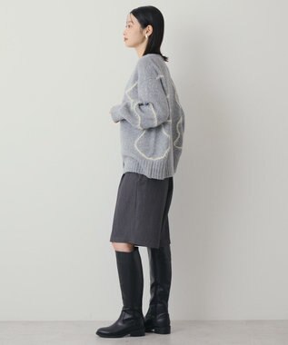 AMERICAN HOLIC ニュアンスライン柄Ｖネックカーディガン Gray Mixture