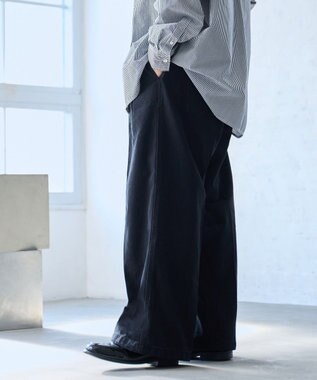 WEGO 【ウエストゴム】スーパーバギーデニムスラックス ブラック