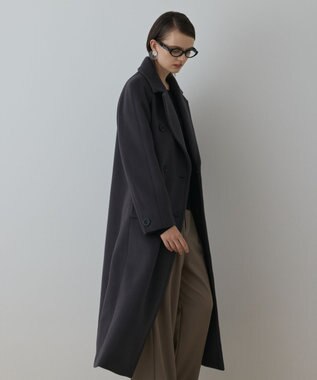 GRACE CONTINENTAL ショートビーバーロングコート チャコール