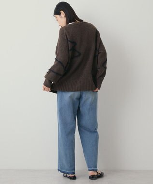 AMERICAN HOLIC ニュアンスライン柄Ｖネックカーディガン Brown