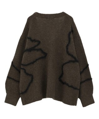 AMERICAN HOLIC ニュアンスライン柄Ｖネックカーディガン Brown