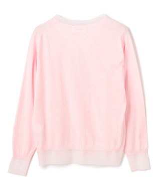 BEIGE， 【洗える】JULIE / シルク混シアーVネックカーディガン Pink