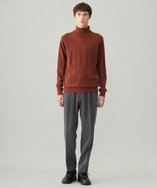 UNFILO MENS 【男女兼用】ライトウォームタートルネックニット ブラウン