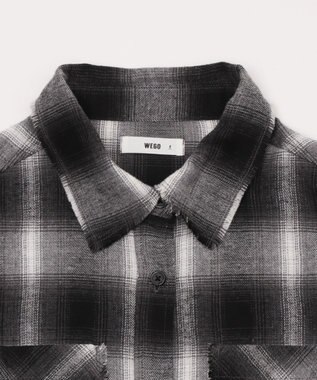 WEGO チェックBIGネルシャツ ブラック