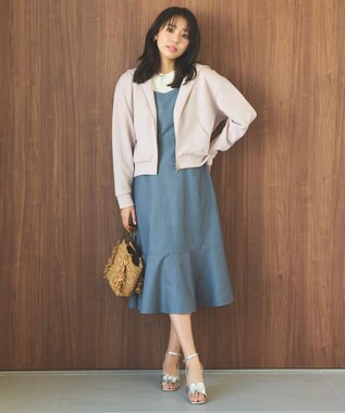 Feroux 【洗える】ダブルジップダンボールロゴ パーカー ピンク系