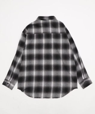 WEGO チェックBIGネルシャツ ブラック