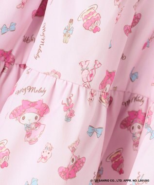 ANY KIDS 【マイメロディ＆クロミ×ANY KIDS】総柄 ティアードスカート ピンク×マイメロディ