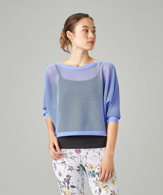Chacott 【ノーソーイングニット】7分袖メッシュニットTシャツ
