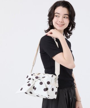  LG BOW SM SATCHEL/ノワールポルカドットスナイデル