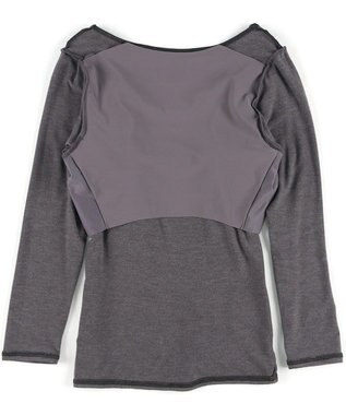 Wing カップ付きインナー あったか素材 ラク きれいなバストシルエット 【シンクロブラトップ】 8分袖 長袖 秋 冬 ET1865 ウイング／ワコール ダークブラウン