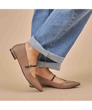 MODE ET JACOMO <carino>【レイン対応】配色ベルトメリージェーン オーク