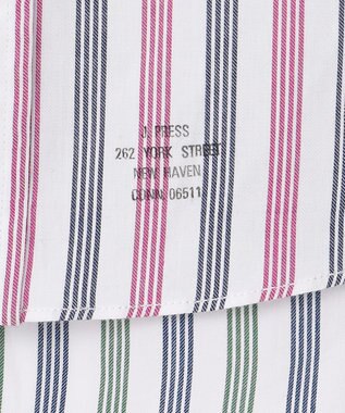 J.PRESS MEN オーガニックコットンダブルチューブマルチストライプシャツ ワイン系1