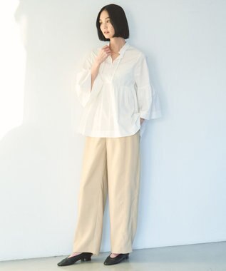 UNFILO カーブワイドパンツ ベージュ