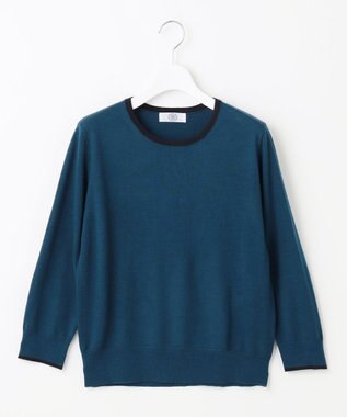 J.PRESS LADIES 【洗える】トリムツイン ニット グリーン系