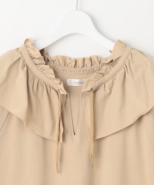 Feroux ラッシュガード ケープギャザー ブラウス ベージュ系