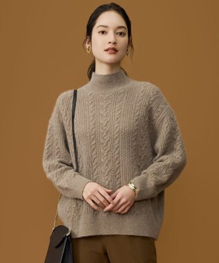 自由区 L 【SHIHOさん着用】ラメフォックスケーブル ニット