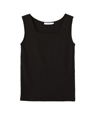 AMERICAN HOLIC スクエアネックリブタンクトップ Black