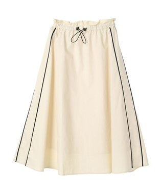 Green Parks サイドラインフレアスカート White