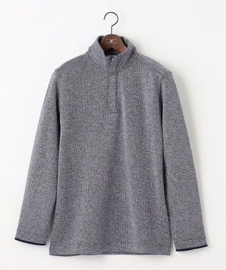 JOSEPH ABBOUD 【WEB/一部店舗限定】人気 杢糸ジャージ ハーフジップカットソー ブルー系