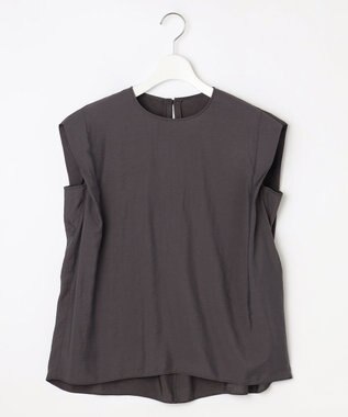 自由区 S 【セットアップ対応・接触冷感・UVケア・洗える】エアリーツイルノースリーブ ブラウス バーント