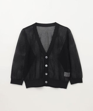 GRACE CONTINENTAL メッシュニットカーディガン ブラック