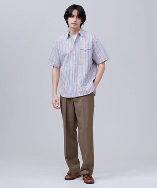 J.PRESS MEN 【J.PRESS ORIGINALS】Cotton Silk Seersucker Regular Half Sleeve Shirt / Baggy-Fit ホワイト系8